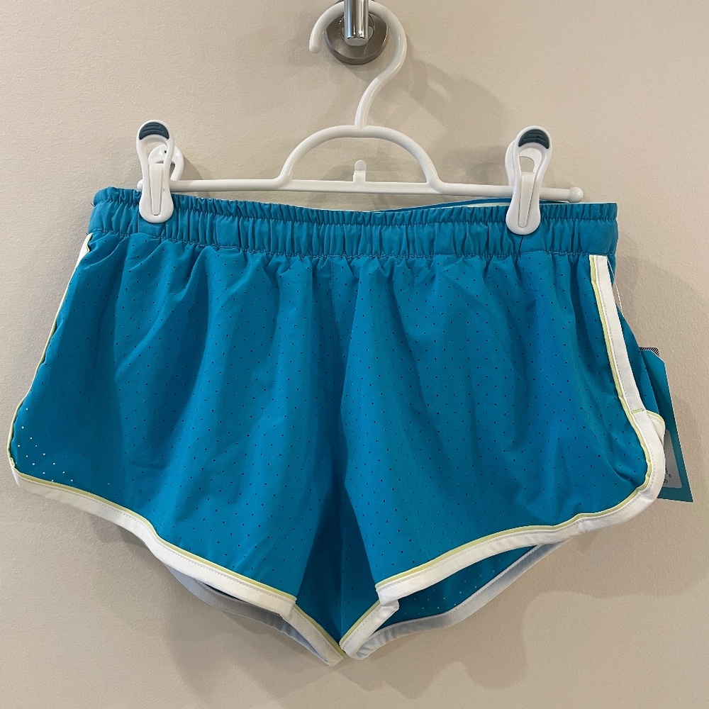 Run In Rabbit Repeats 2” running shorts, size Small, color-Hawaiian Ocean